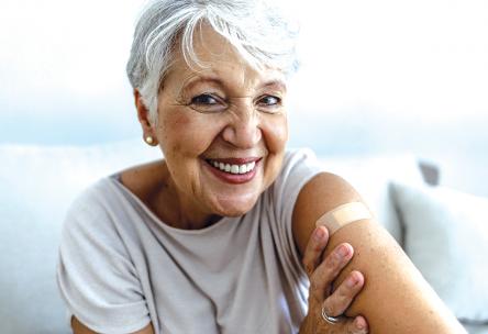 An older lady who just got a vaccine