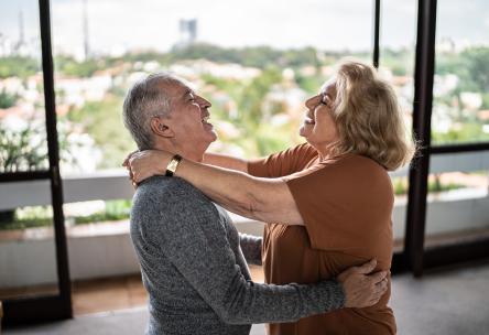 man and woman embracing